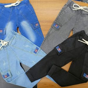 Boys denim & twill joggers