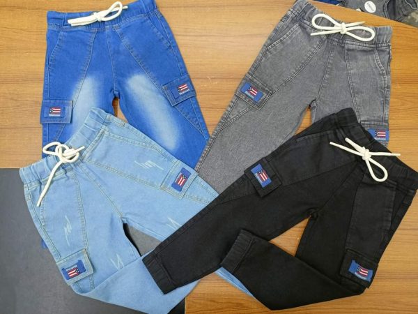 Boys denim & twill joggers